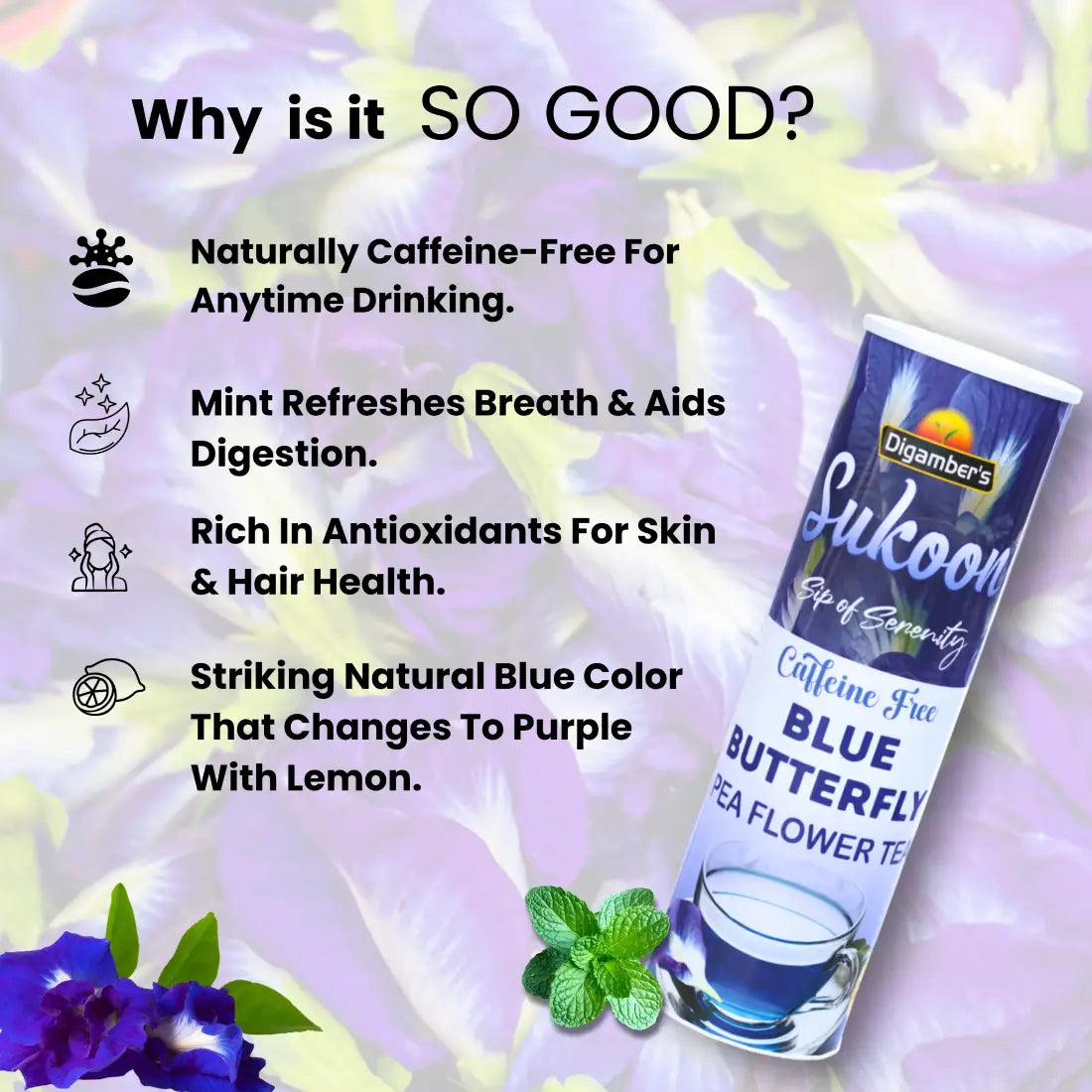 Sukoon Blue Pea Mint Tea- 25gm