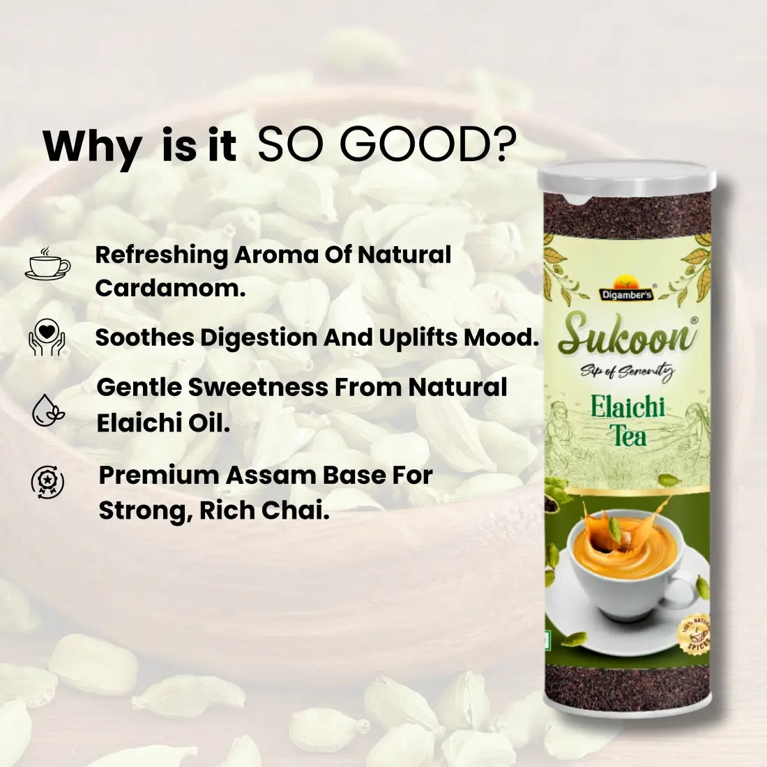 Sukoon Premium Elaichi Tea- 125gm