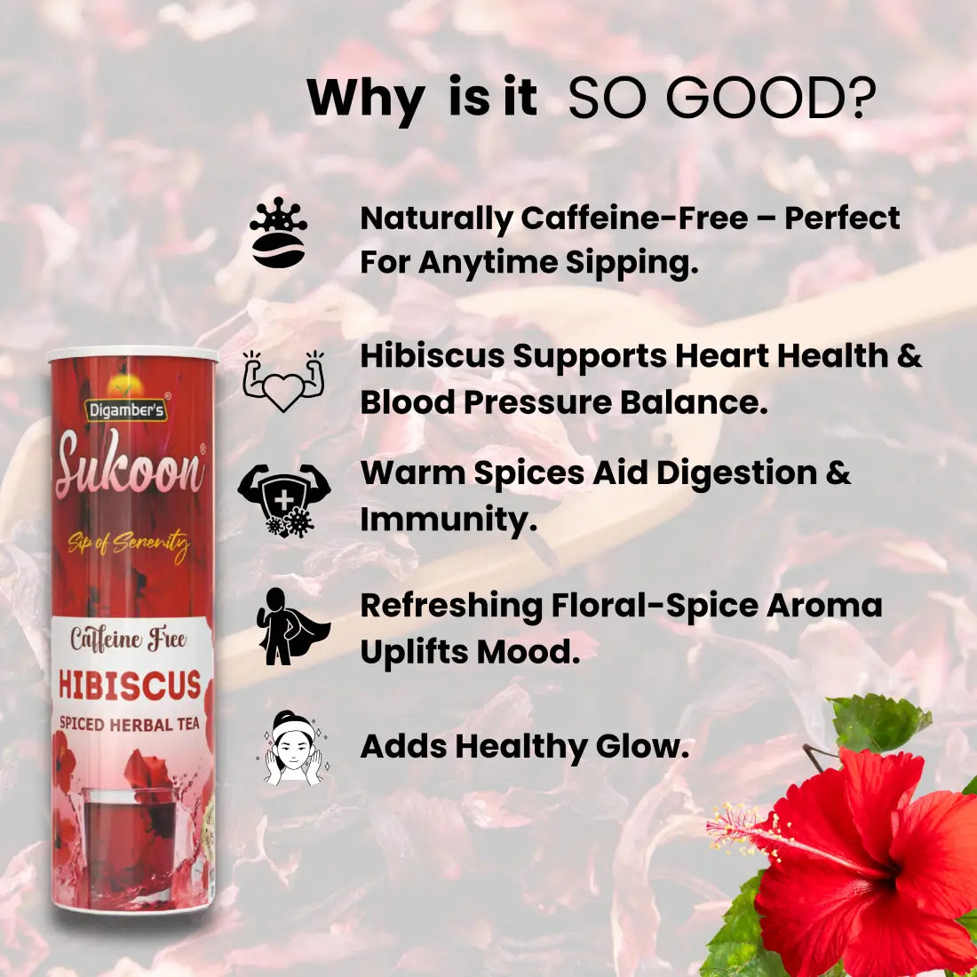 Sukoon Hibiscus Spice Herbal Tea- 100gm