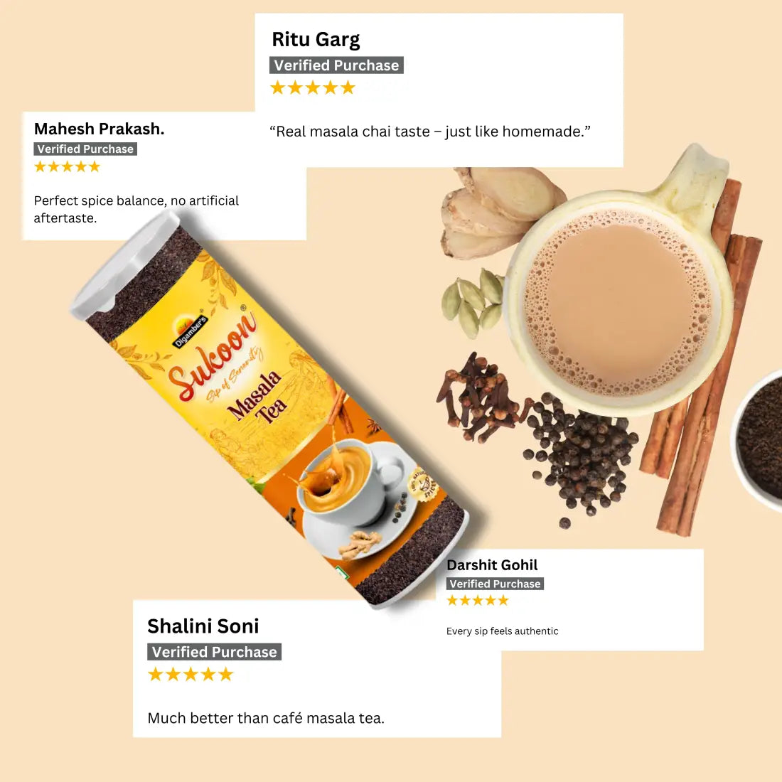 Sukoon Premium Masala Tea- 125gm