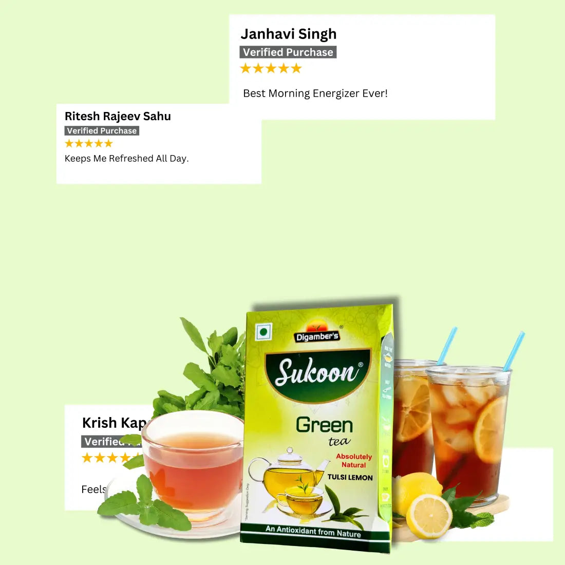 Sukoon Lemon Tulsi Green Tea
